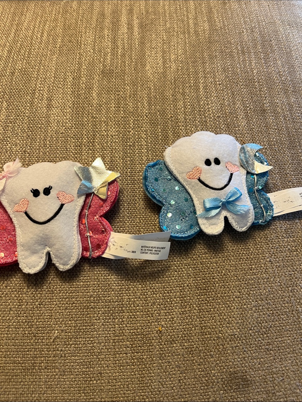 Kids Tooth Fairy Plush tooth holder- PINK Smiling Tooth Accessory